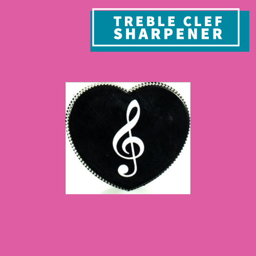 Heart-Shaped Treble Clef Pencil Sharpener