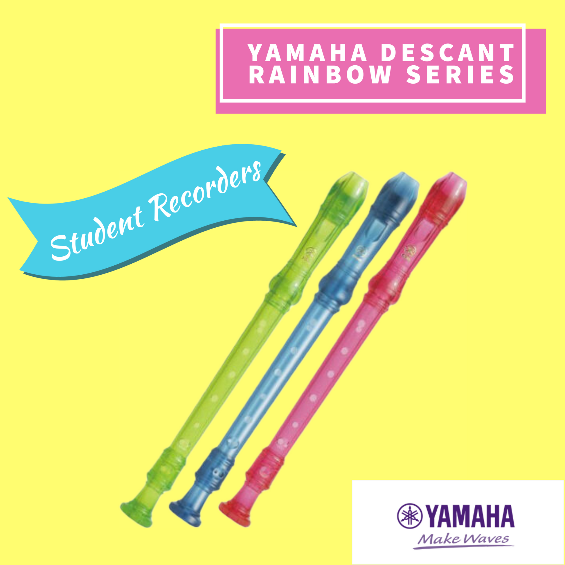 Yamaha Yrs-20Bp Descant C 3 Piece Student Recorder (Candy Pink) Musical Instruments & Accessories