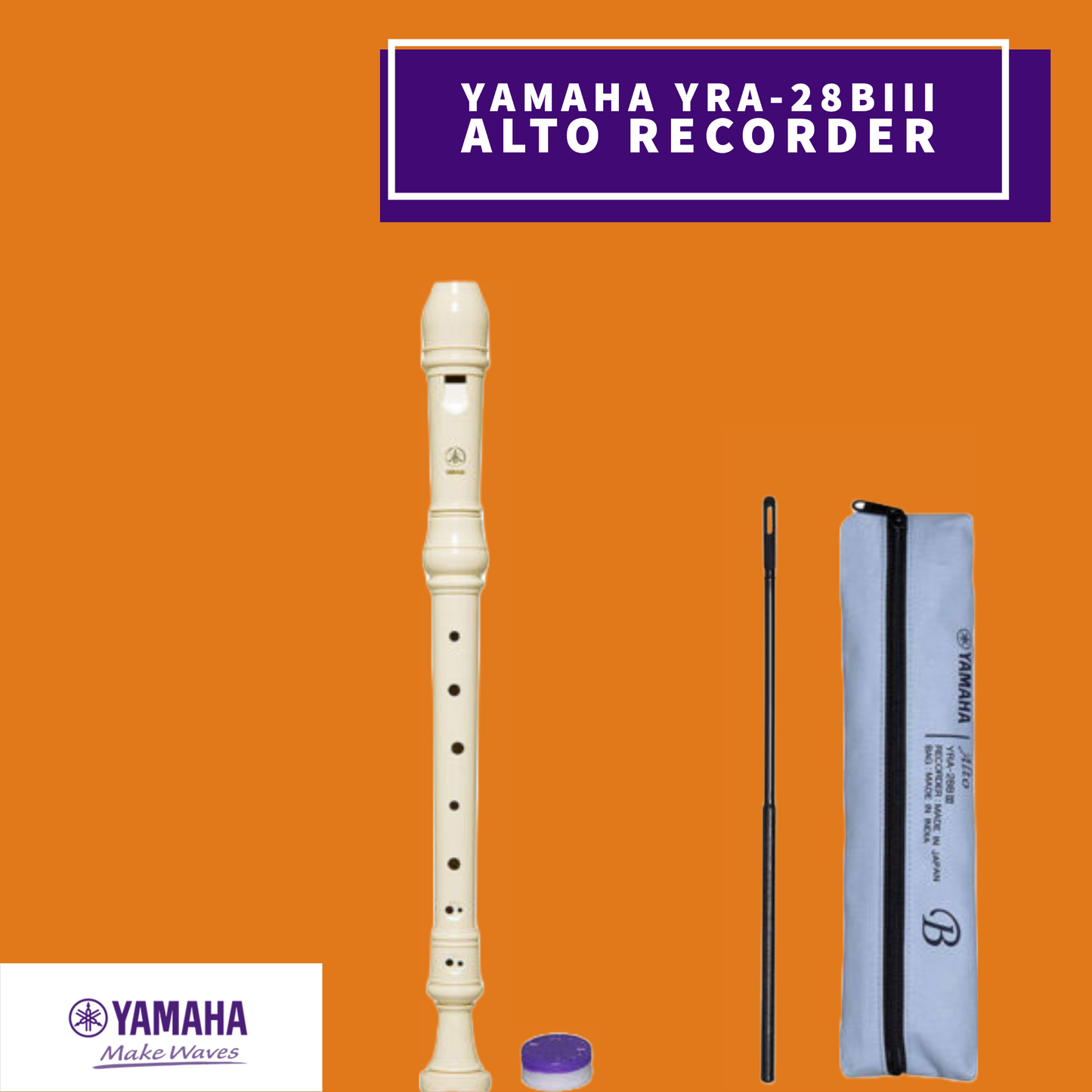 Yamaha Yra-28Biii Alto 3 Piece Abs Resin Recorder (Key Of F) Musical Instruments & Accessories