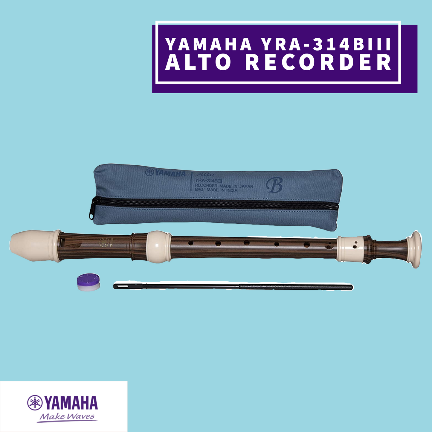 Yamaha Yra-314Biii Simulated Makassar Ebony Abs Resin Alto Recorder (Key Of C) Musical Instruments &