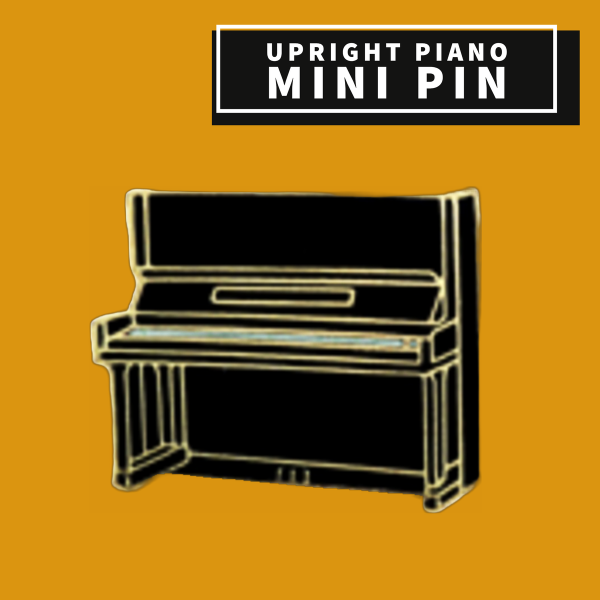 Upright Black Piano Mini Pin
