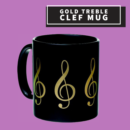 Treble Clef Mug (Black And Gold) Giftware