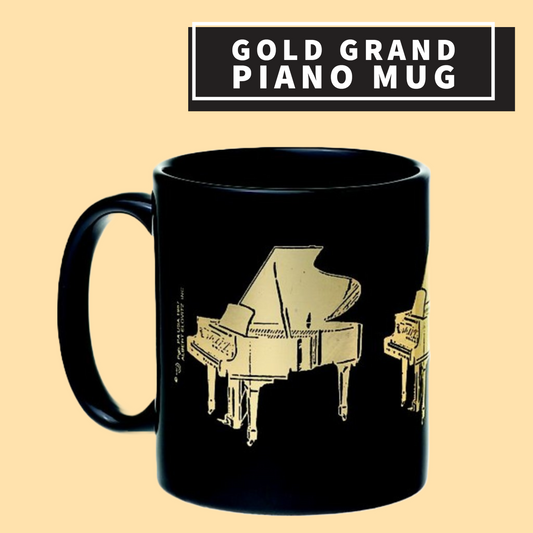 Gold Grand Piano Ceramic Mug Giftware