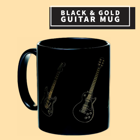 Black & Gold Guitar Mug Giftware