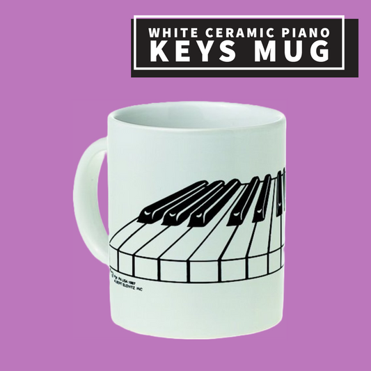 White Ceramic Piano Keys Mug