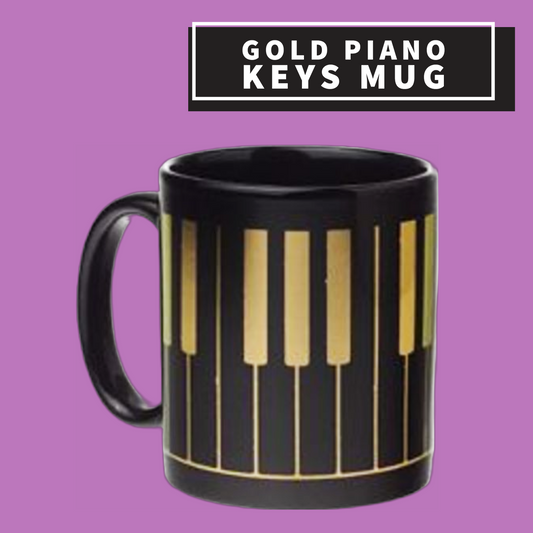 Gold Piano Keys Mug Giftware