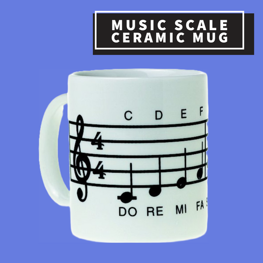 White Music Scale Ceramic Mug