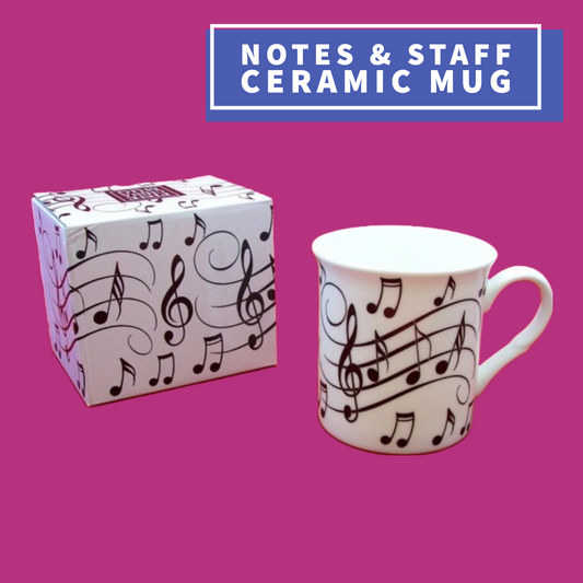 Music Notes & Staff Ceramic Mug Giftware