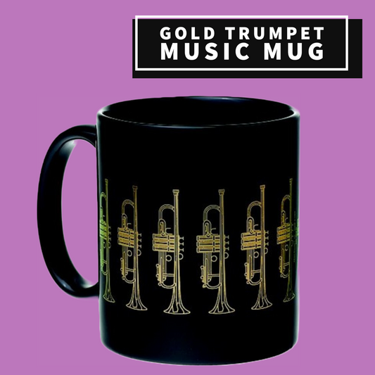 Gold Trumpet Ceramic Mug Giftware