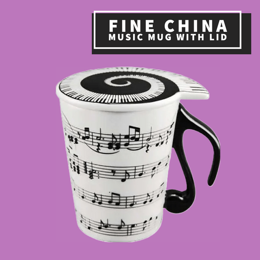 Fine China Sheet Music Mug with Lid