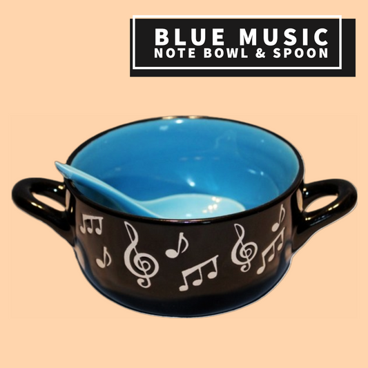 Music Note Bowl With Spoon (Blue) Giftware