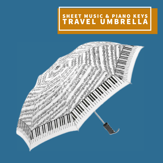 Sheet Music & Piano Keys Travel Umbrella Giftware