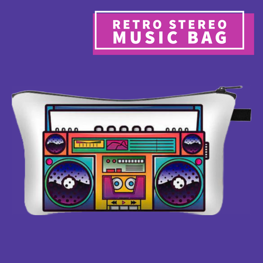 Colourful Retro Stereo Music Bag/Pencil Case