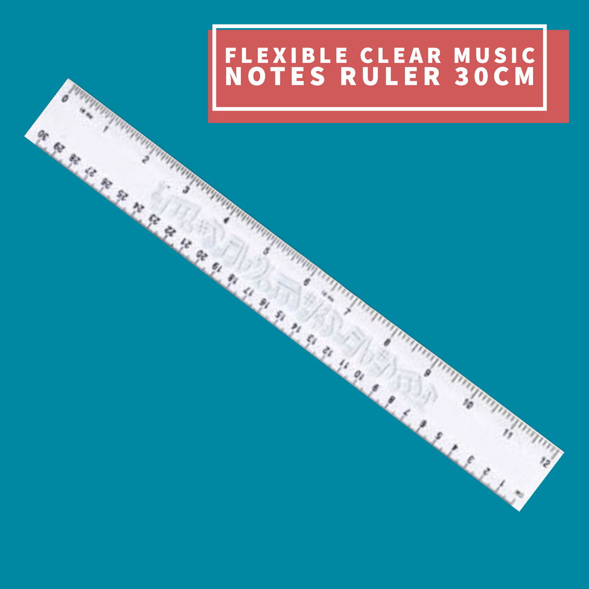Flexible Clear Music Notes Ruler 30cm