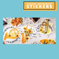 Vintage Floral Instrument Sticker Set (20 pieces)