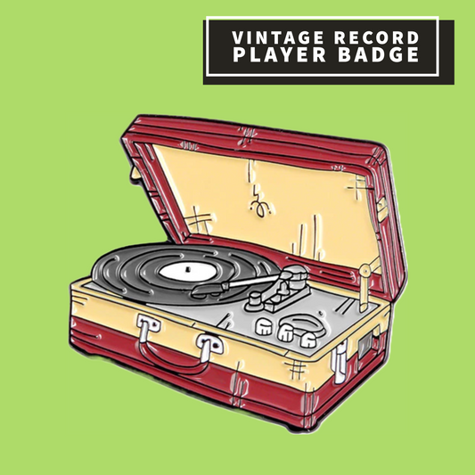 Vintage Record Player Badge