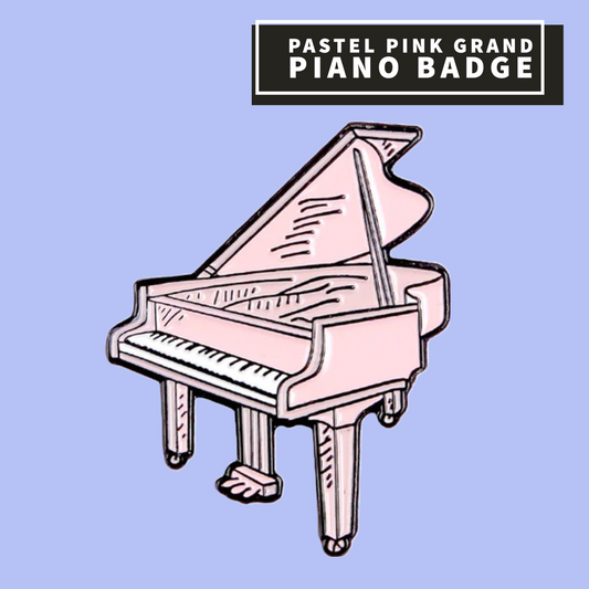 Pastel Pink Grand Piano Badge