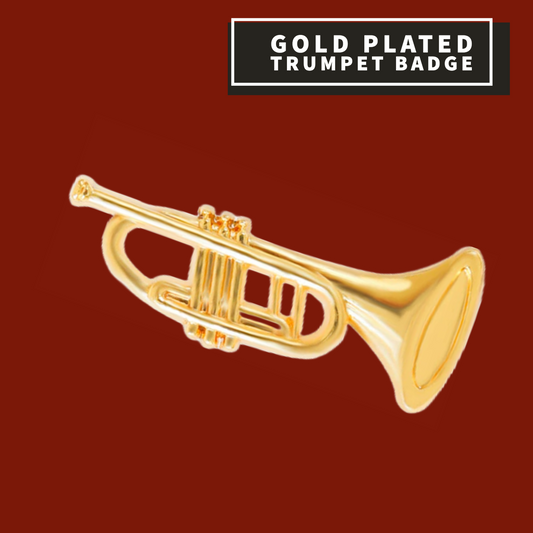 Gold Plated Trumpet Badge