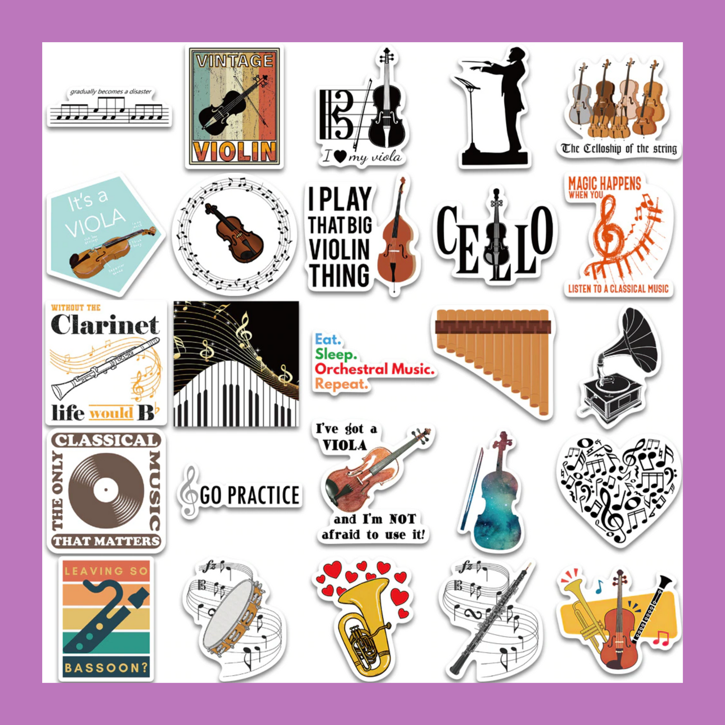 Orchestra Themed Sticker Pack (20 pieces)