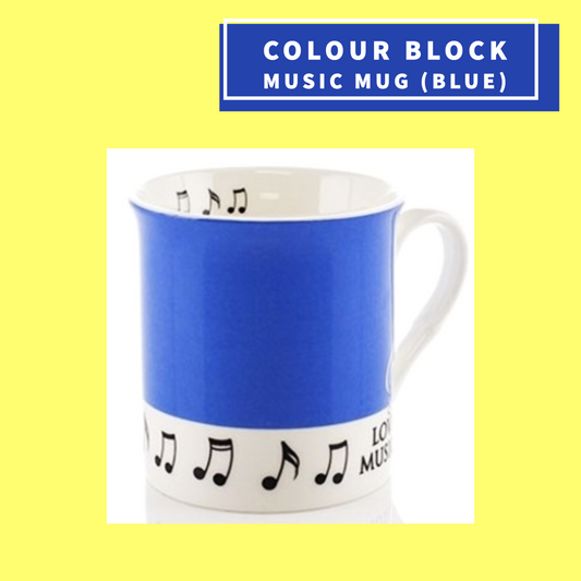 Colour Block Music Mug - Blue