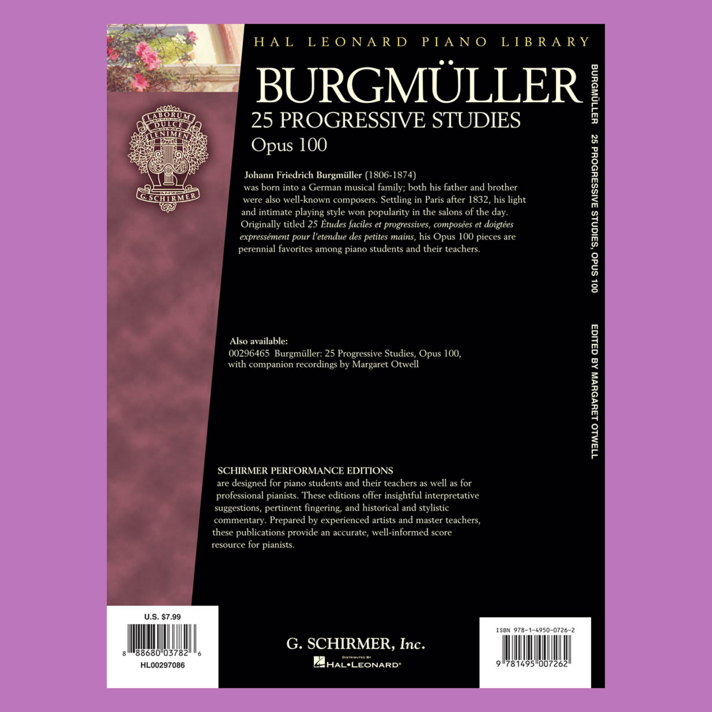 Hal Leonard Piano Library - Burgmuller- 25 Progressive Pieces Op. 100 Book