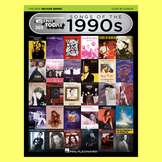 100 Hit Songs Of 1990's New Decade Series Ez Play Piano Book
