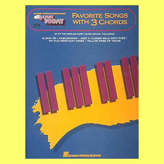 Favourite Songs With 3 Chords - Ez Play Piano Volume 001 Songbook