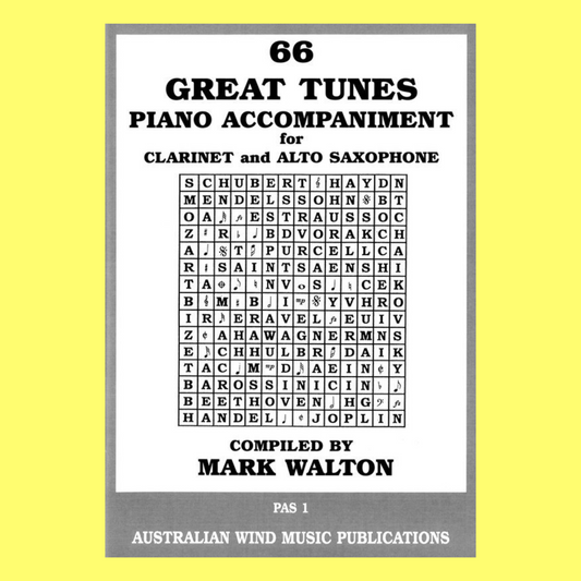 66 Great Tunes For Clarinet and Alto Saxophone - Piano Accompaniment Book