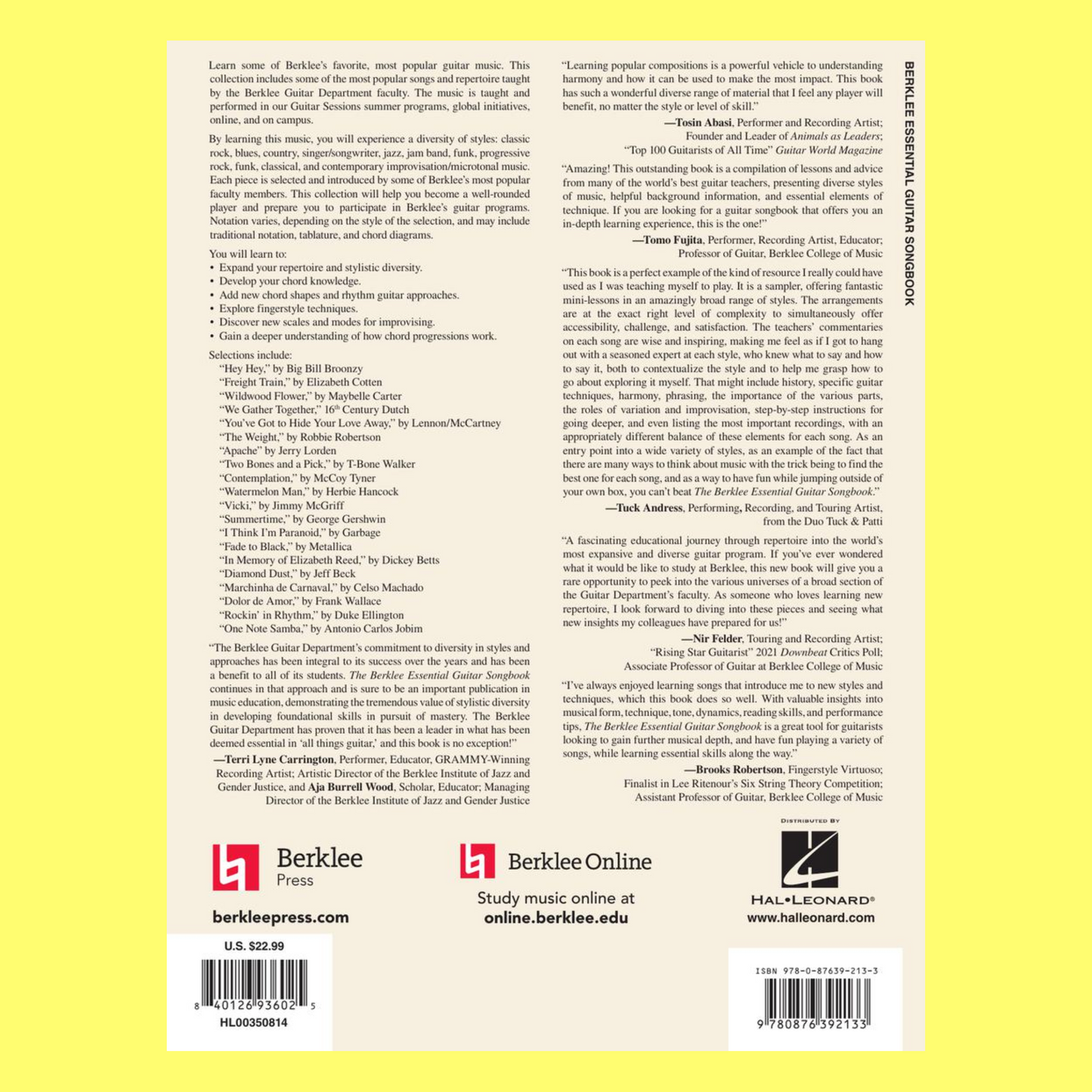 The Berklee Essential Guitar Songbook (20 Songs)