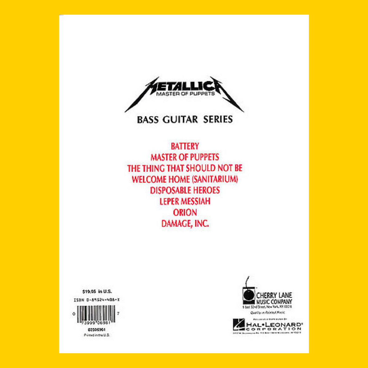 Metallica - Master Of Puppets 贝斯谱集