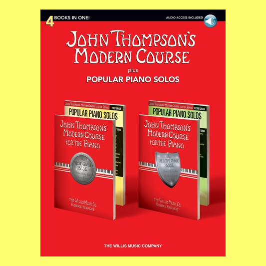 John Thompson's Modern Course plus Popular Piano Solos Bundle - 4 Books In One