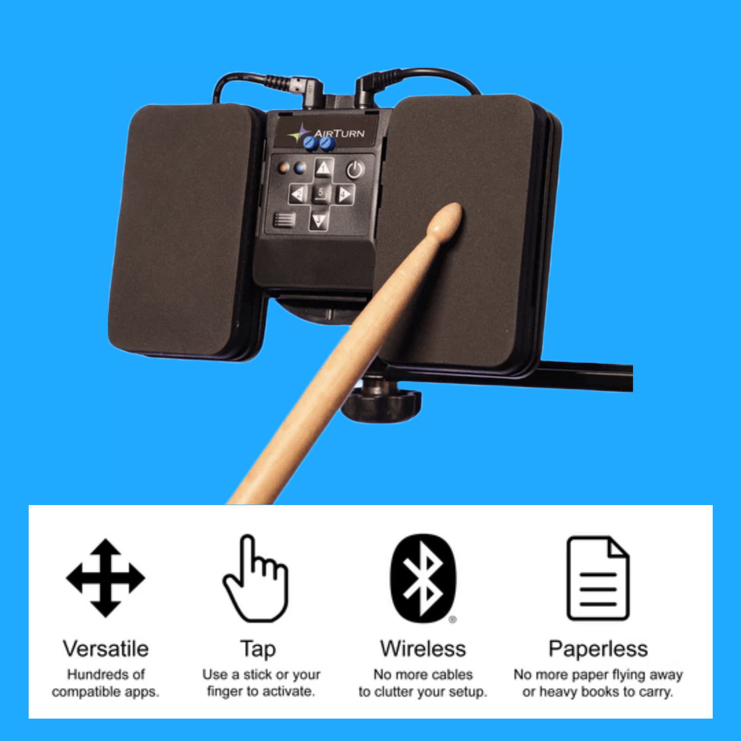 Airturn Tap Wireless Bluetooth Control For Percussionists