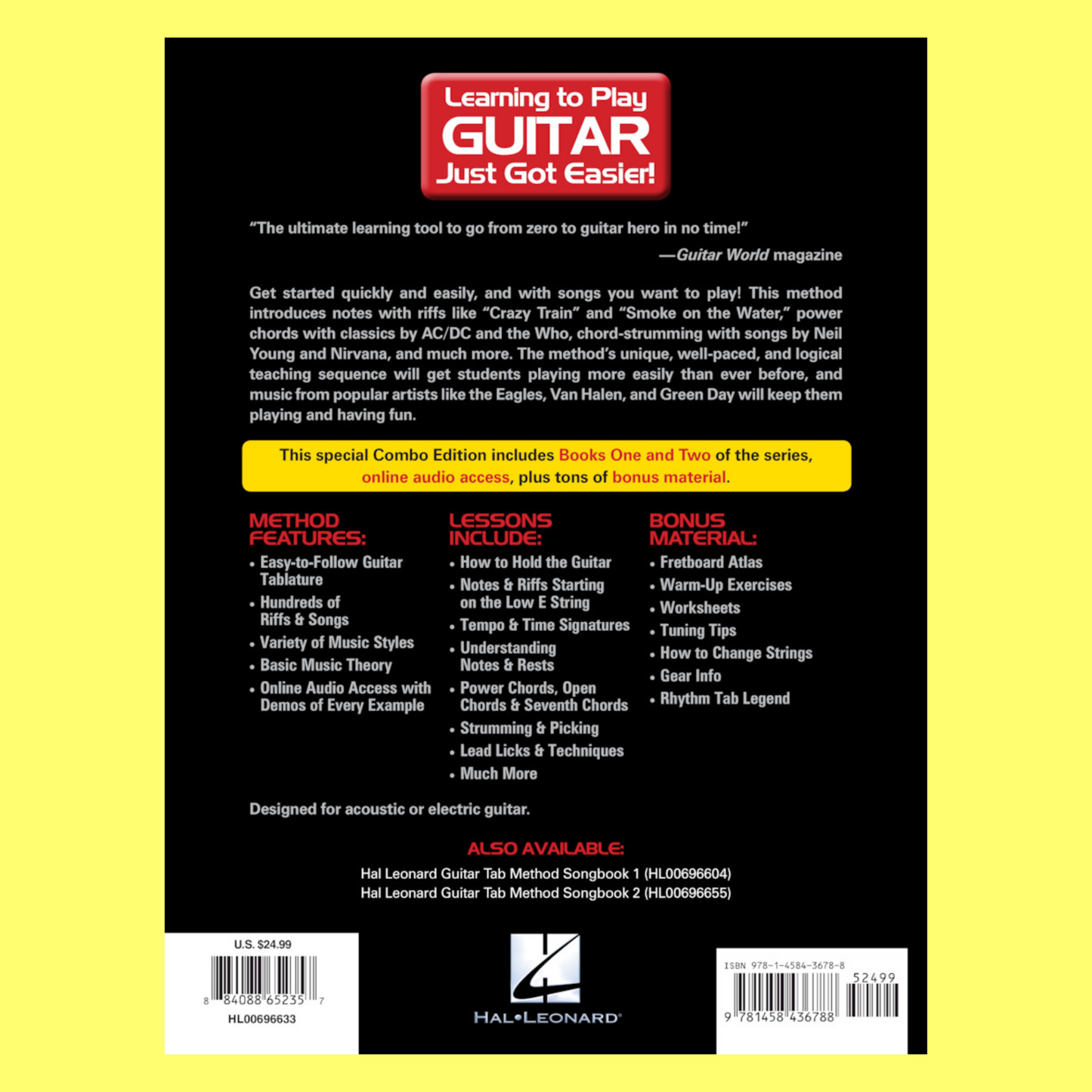 Hal Leonard Guitar Tab Method - Book 1 & 2 Combo Edition (Books/Ola)