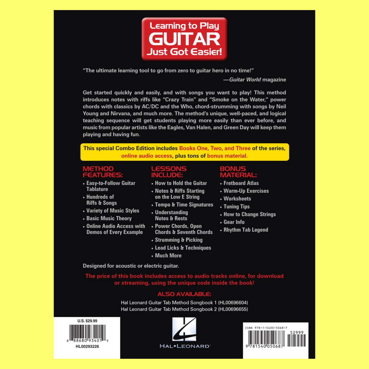 Hal Leonard Guitar Tab Method - Books 1, 2 & 3 Completed Edition (Books/Ola)