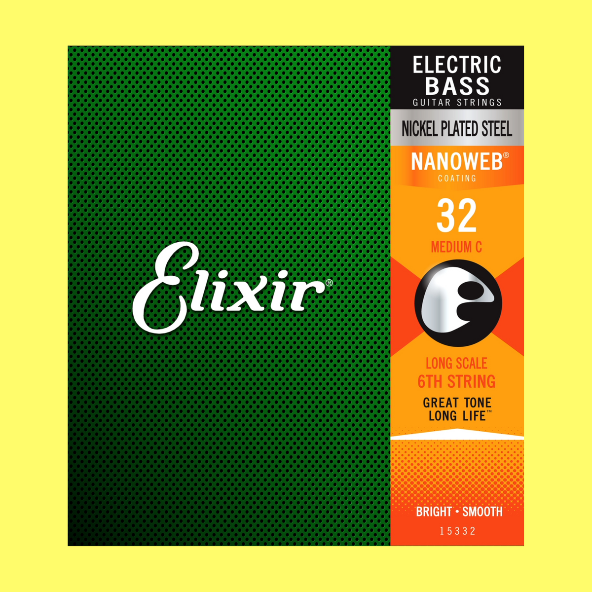 Elixir 15332 Nanoweb 单根低音吉他弦 Medium C 弦 - 规格 0.032