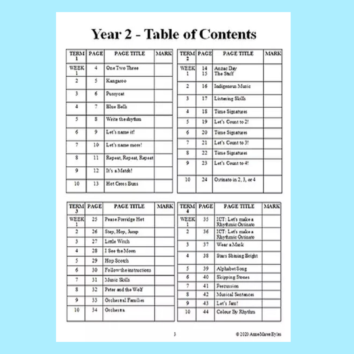Music Stepz 4 Kidz - Year 1 Student Music Workbook (NEW) 20 Pack Classroom Bundle