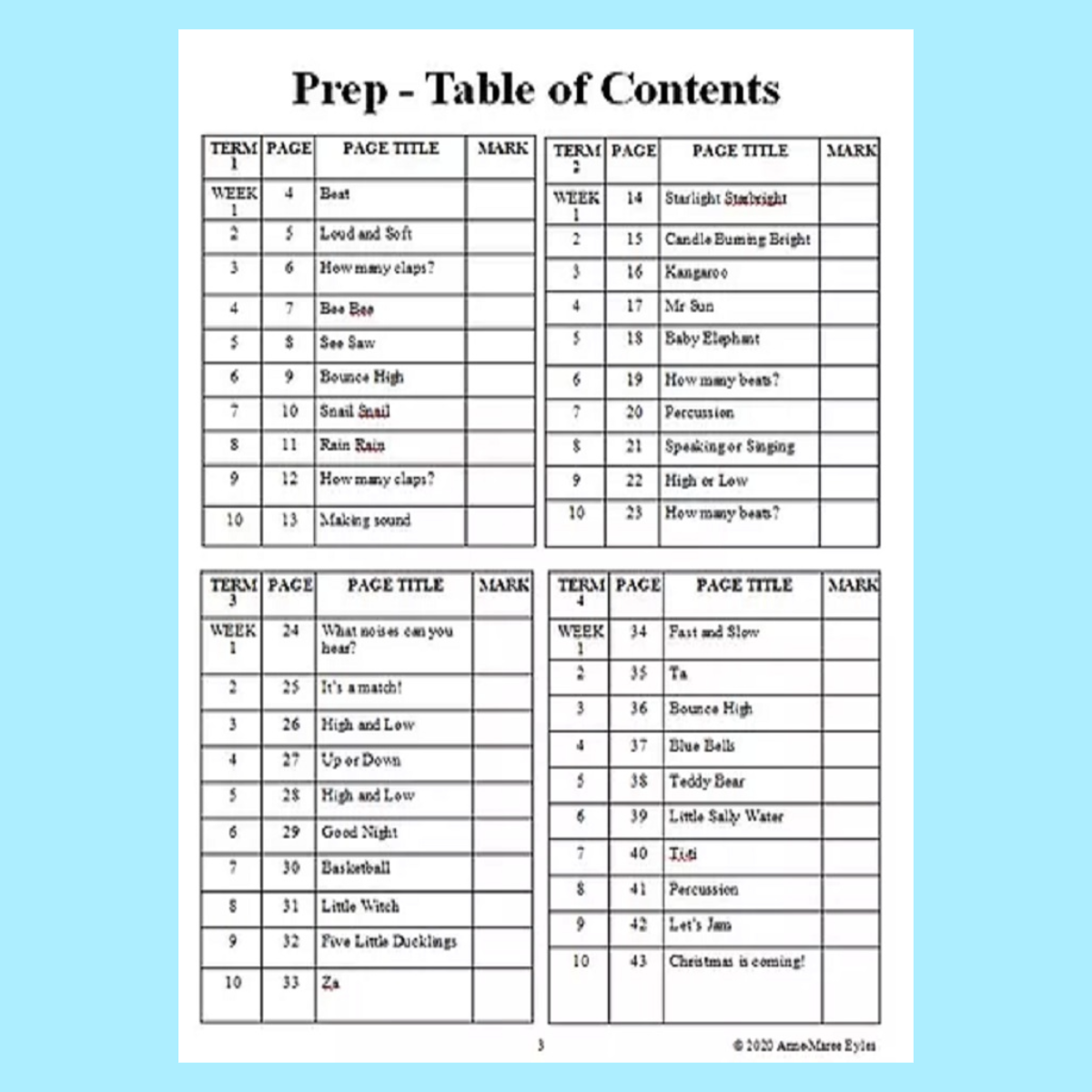 Music Stepz 4 Kidz - Prep Student Music Workbook (NEW) 10 Pack Classroom Bundle