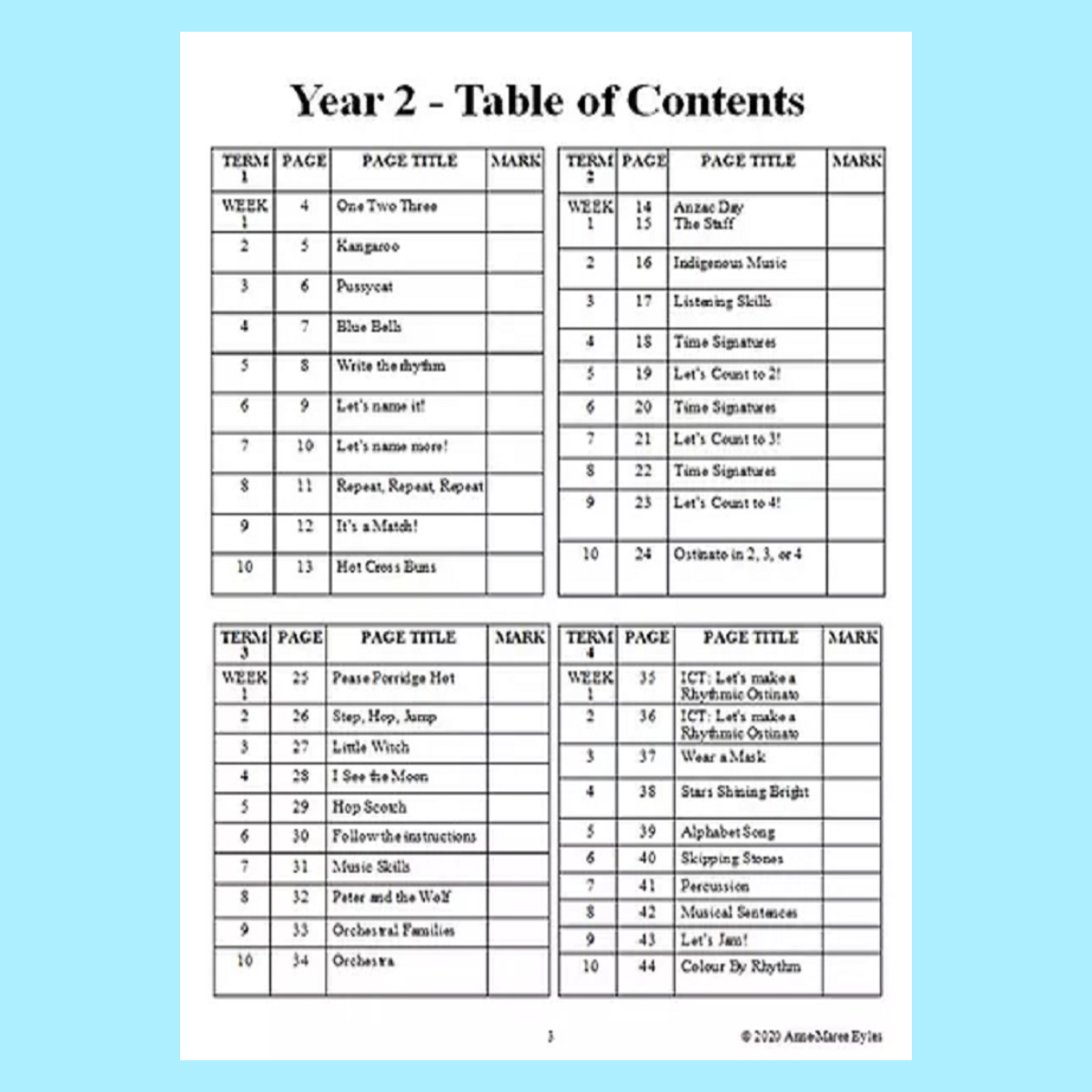 Music Stepz 4 Kidz - Year 2 Student Music Workbook (NEW) Revised Edition