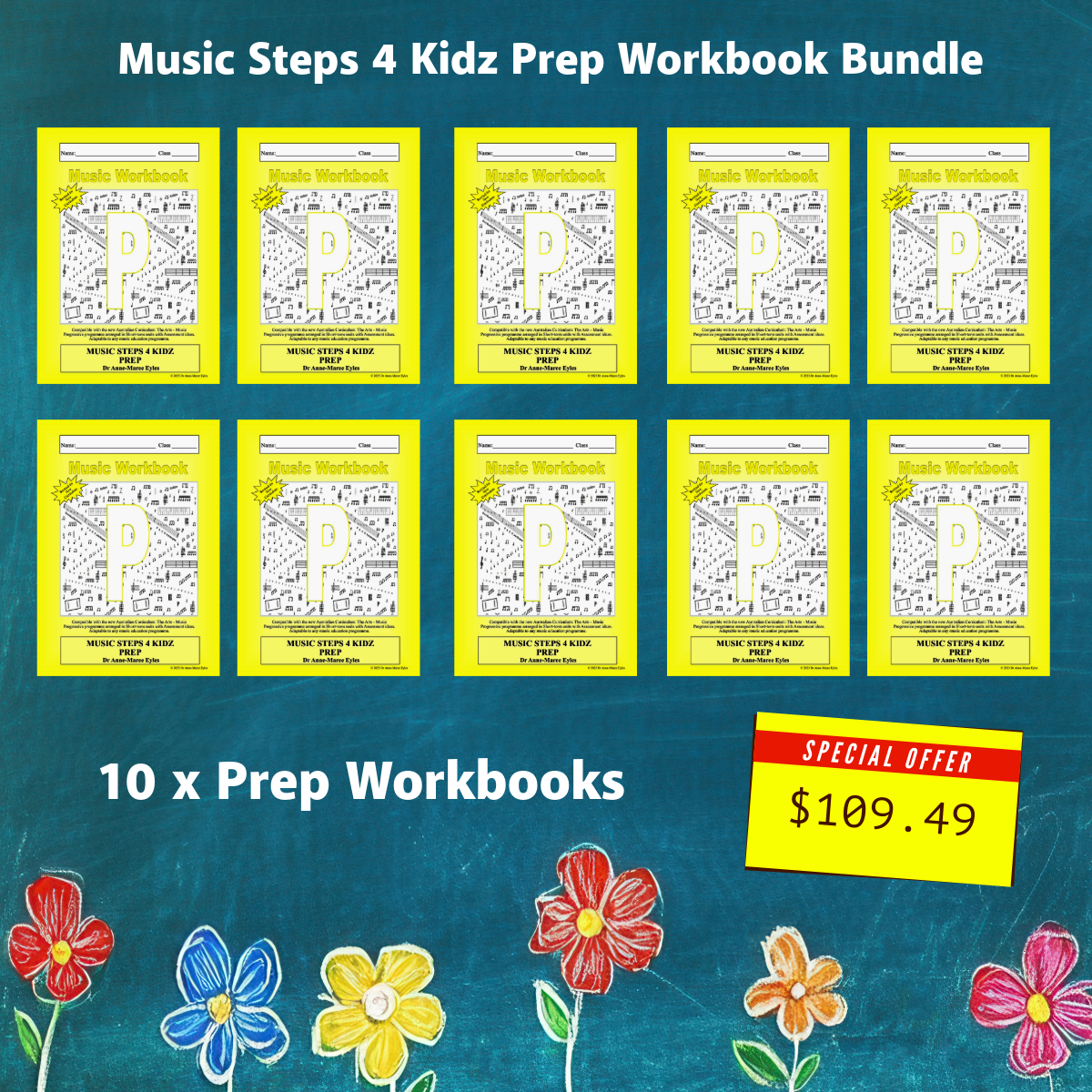 Music Stepz 4 Kidz - Prep Student Music Workbook (NEW) 10 Pack Classroom Bundle