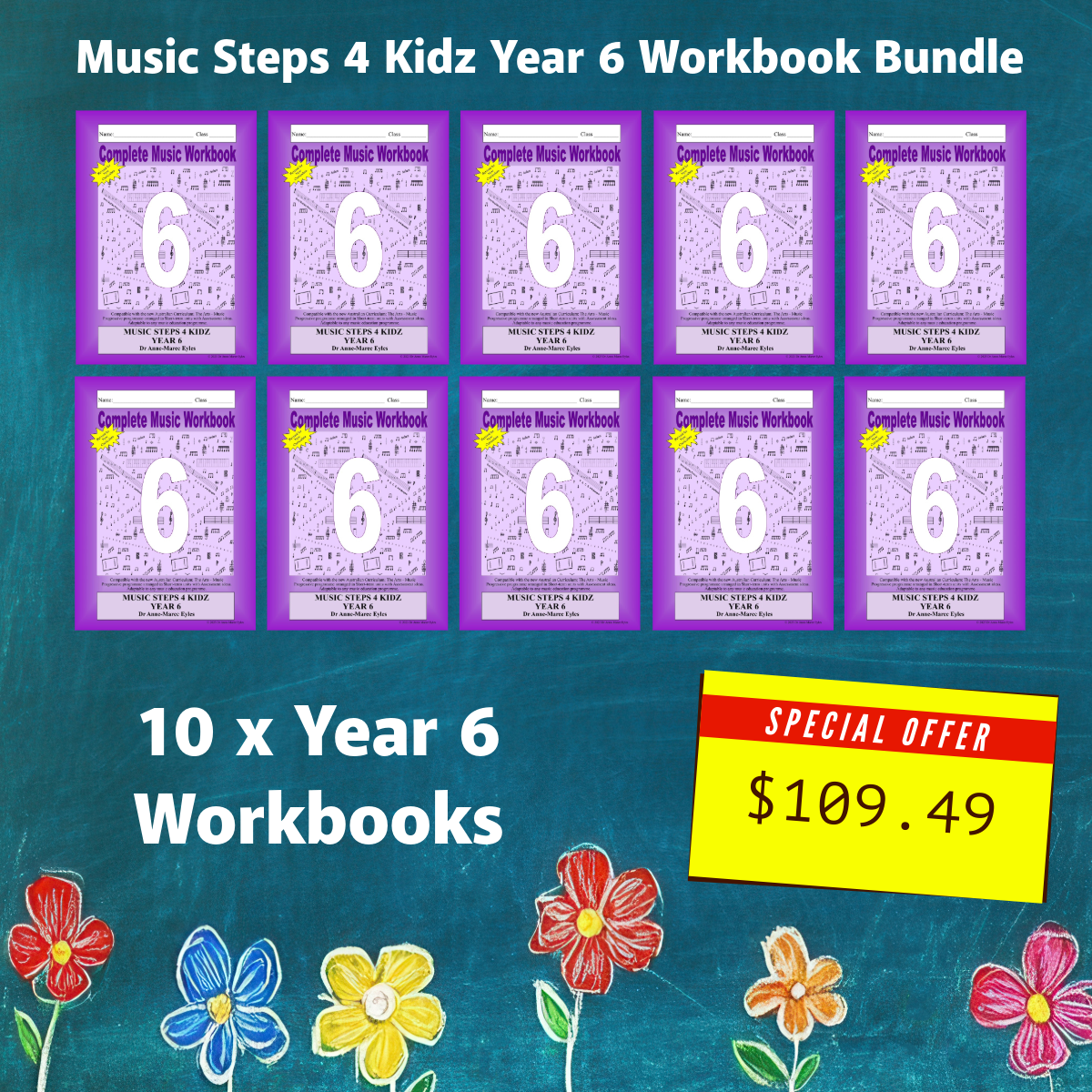 Music Stepz 4 Kidz - Year 6 Student Music Workbook (NEW) 10 Pack Classroom Bundle