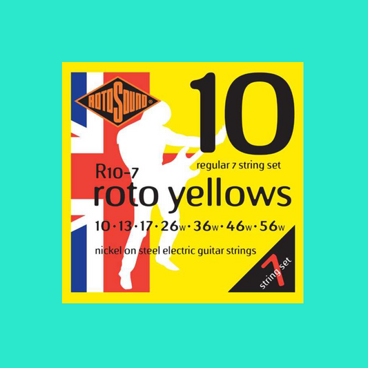 Rotosound R107 Roto Yellows 7 String Electric Set - 10-56