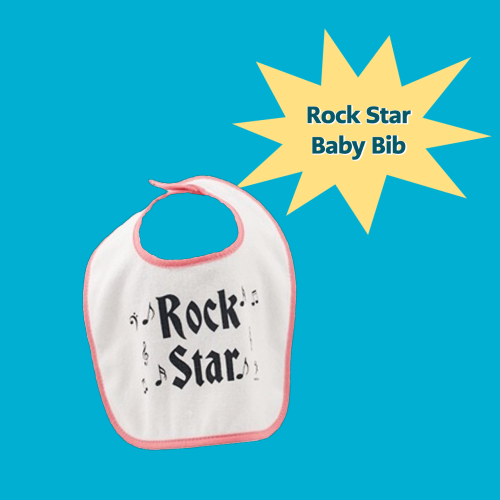 Baby Bib Rock Star Red Giftware