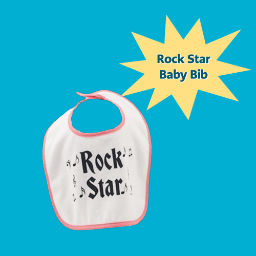 Baby Bib Rock Star Red