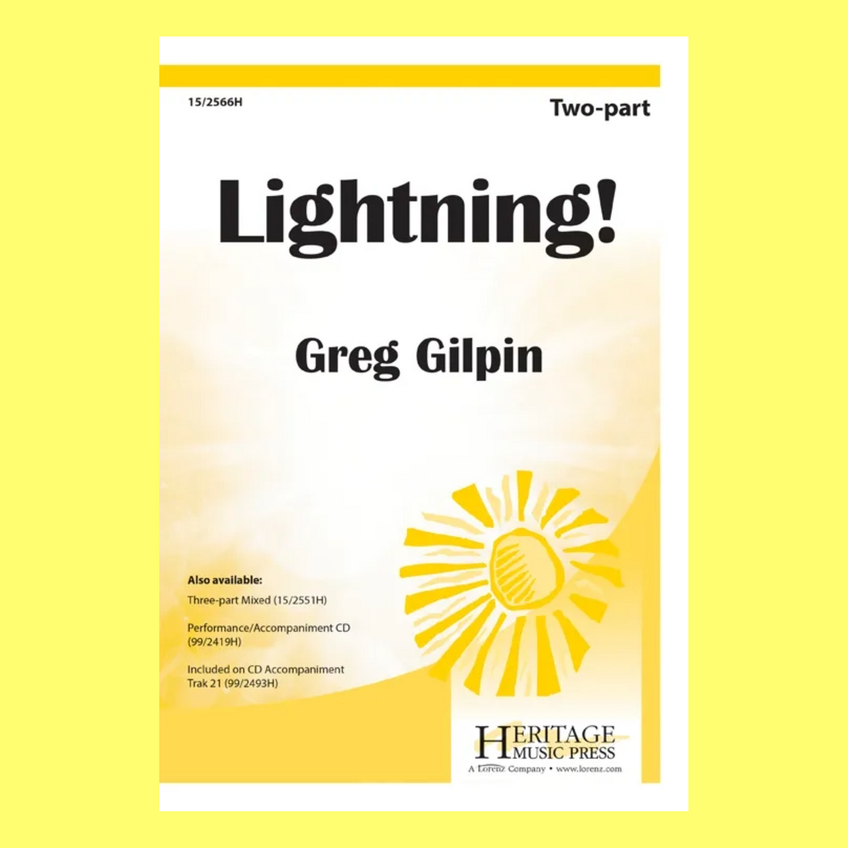Lightning - 2 Part Vocal Sheet Music
