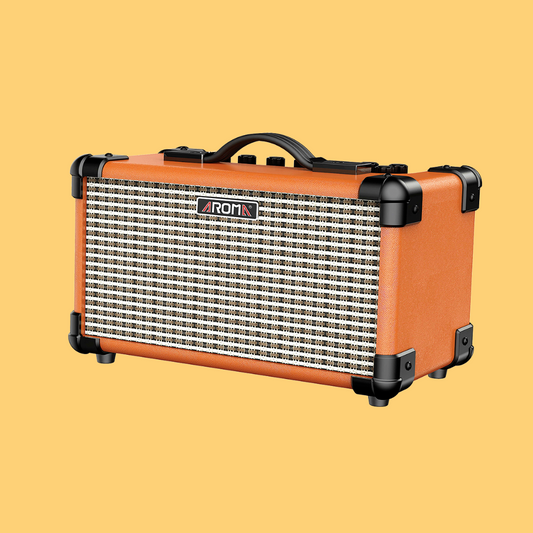 Aroma TM15OR Rechargeable Bluetooth Electric Guitar Amplifier with FX - Orange