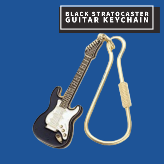 Black Stratocaster Guitar Keychain Giftware