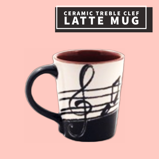 Ceramic Treble Clef Latte Mug Giftware