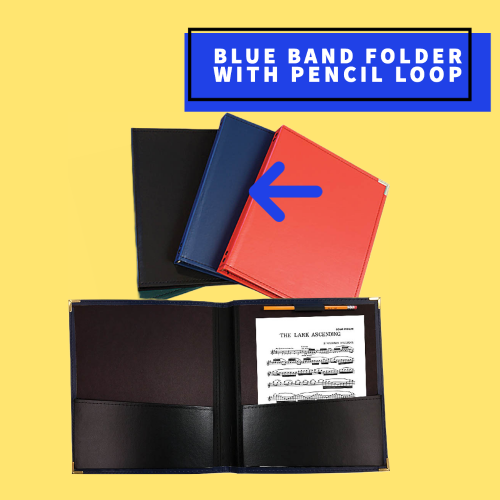 Blue Band & Orchestra Folder with Pencil Loop (30.4cm x 35.5cm)