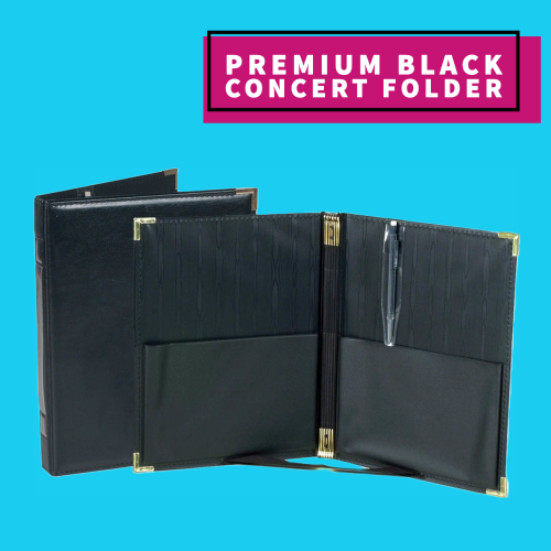 Premium Concert Folder with Elastics, Expanding Pockets & Strap (23.5cm x 30.5cm)