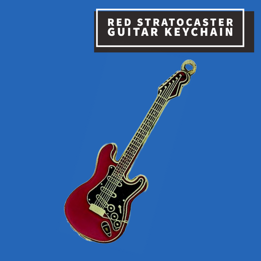 Red Stratocaster Guitar Keychain Charm Giftware